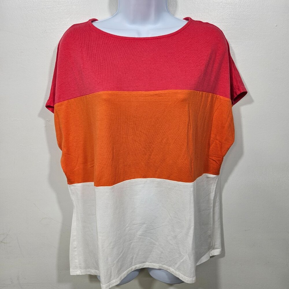 Coldwater Creek Sleeveless Blouse Color Block Size XL 16 (SH29)